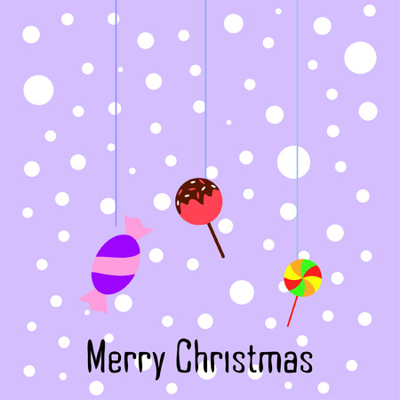 Christmas card, Christmas candy, vector backgroundのイラスト素材