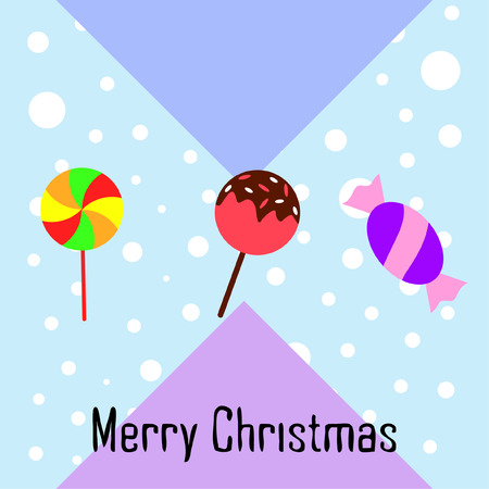 Christmas card, Christmas candy, vector backgroundのイラスト素材