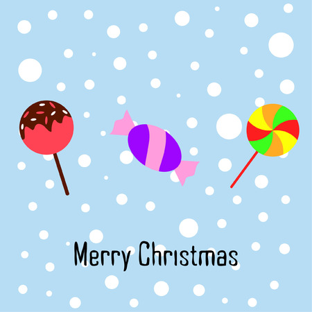 Christmas card, Christmas candy, vector backgroundのイラスト素材