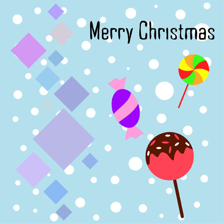 Christmas card, Christmas candy, vector backgroundのイラスト素材