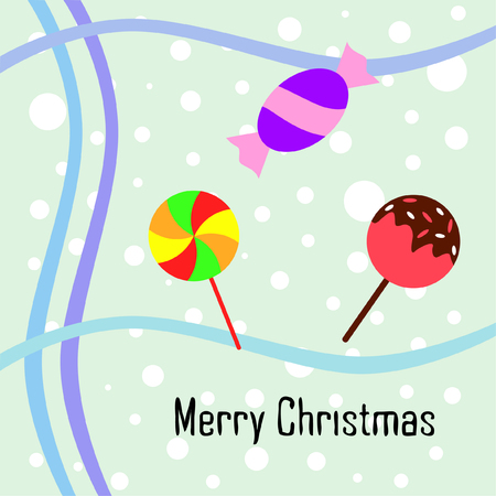 Christmas card, Christmas candy, vector backgroundのイラスト素材
