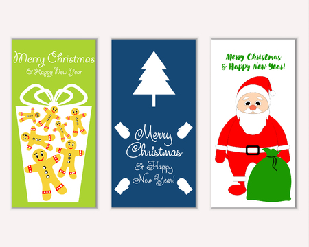 Merry Christmas and Happy New Year greeting cardsのイラスト素材