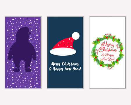 Vector illustration of Merry Christmas and Happy New Year greeting cardsのイラスト素材