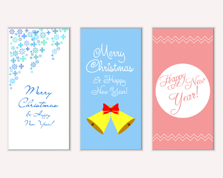 Merry Christmas and Happy New Year greeting cardsのイラスト素材