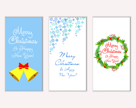 Vector illustration of winter holidays greeting cardsのイラスト素材