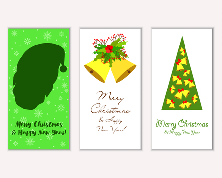 Merry Christmas and Happy New Year greeting cardsのイラスト素材