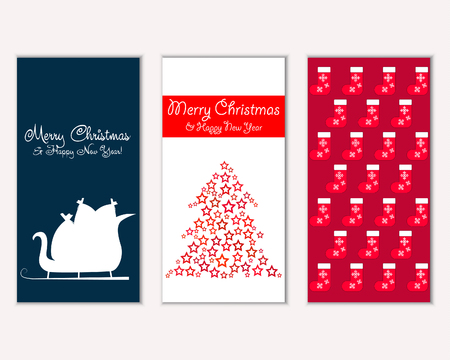 Merry Christmas and Happy New Year greeting cardsのイラスト素材