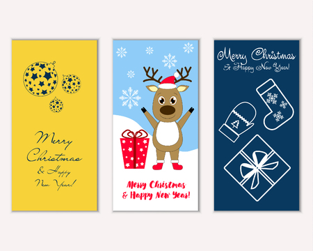 Vector illustration of winter holidays greeting cardsのイラスト素材
