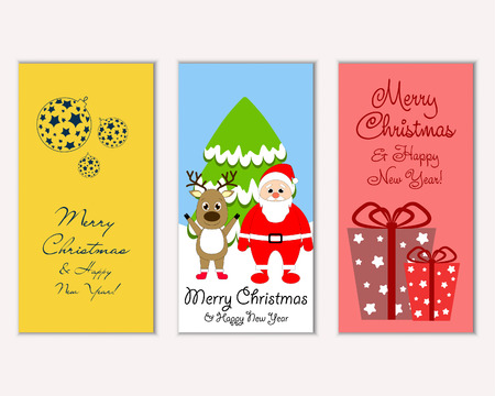 Vector illustration of winter holidays greeting cardsのイラスト素材