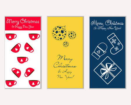 Vector illustration of winter holidays greeting cardsのイラスト素材