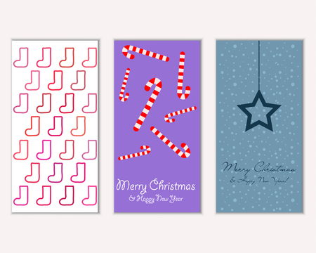 Vector illustration of Merry Christmas and Happy New Year greeting cardsのイラスト素材