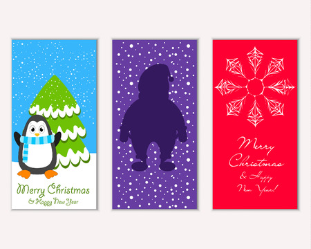 Vector illustration of Merry Christmas and Happy New Year greeting cardsのイラスト素材