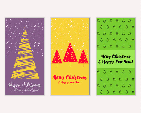 Vector illustration of Merry Christmas and Happy New Year greeting cardsのイラスト素材