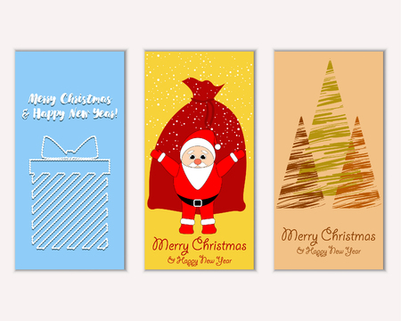 Vector illustration of winter holidays greeting cardsのイラスト素材