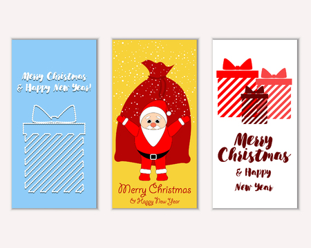 Vector illustration of winter holidays greeting cardsのイラスト素材