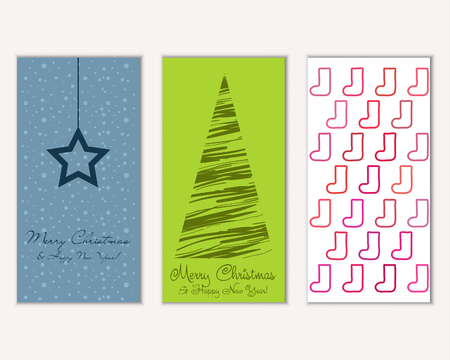 Merry Christmas and Happy New Year greeting cardsのイラスト素材