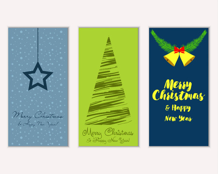 Merry Christmas and Happy New Year greeting cardsのイラスト素材