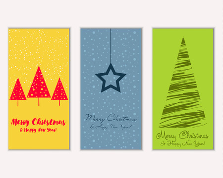 Merry Christmas and Happy New Year greeting cardsのイラスト素材