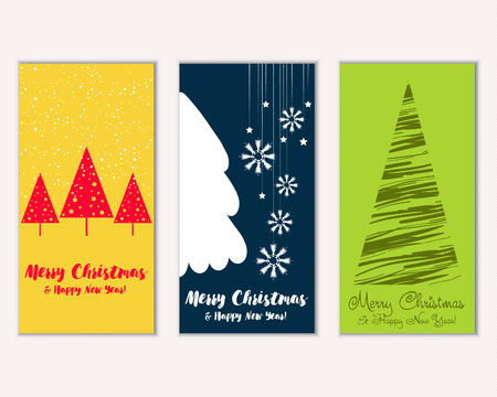 Merry Christmas and Happy New Year greeting cardsのイラスト素材
