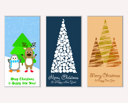 Vector illustration of winter holidays greeting cardsのイラスト素材