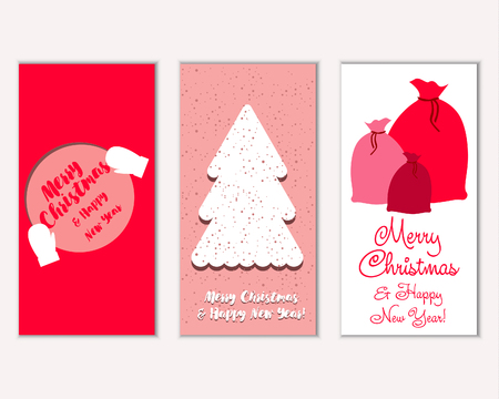 Merry Christmas and Happy New Year greeting cardsのイラスト素材