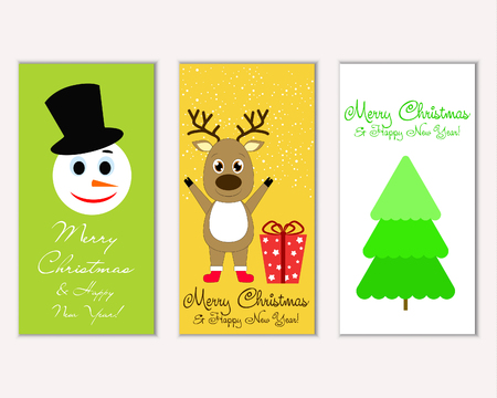 Merry Christmas and Happy New Year greeting cardsのイラスト素材