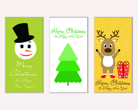 Merry Christmas and Happy New Year greeting cardsのイラスト素材