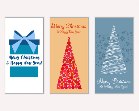 Vector illustration of winter holidays greeting cardsのイラスト素材
