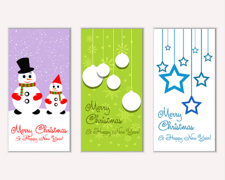 Vector illustration of winter holidays greeting cardsのイラスト素材