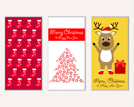 Vector illustration of Merry Christmas and Happy New Year greeting cardsのイラスト素材