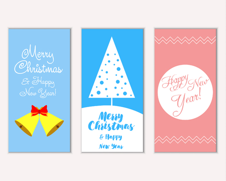 Merry Christmas and Happy New Year greeting cardsのイラスト素材