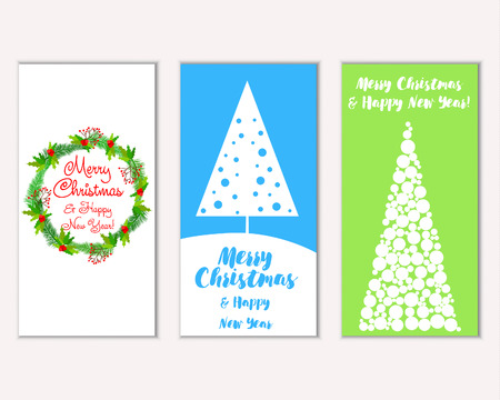 Vector illustration of winter holidays greeting cardsのイラスト素材