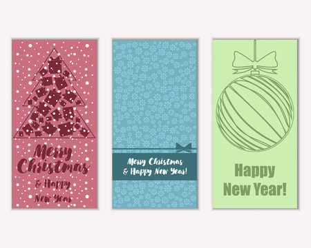 Vector illustration of winter holidays greeting cardsのイラスト素材