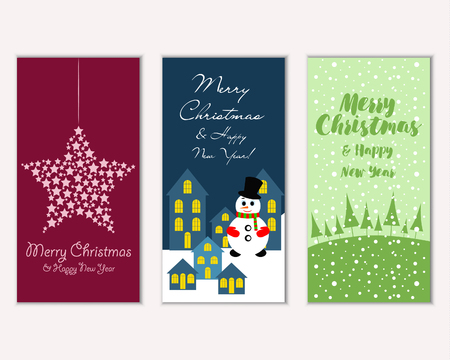 Vector illustration of winter holidays greeting cardsのイラスト素材