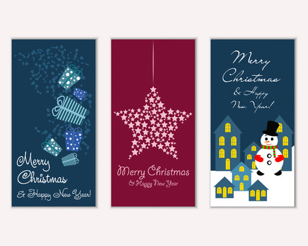 Vector illustration of winter holidays greeting cardsのイラスト素材