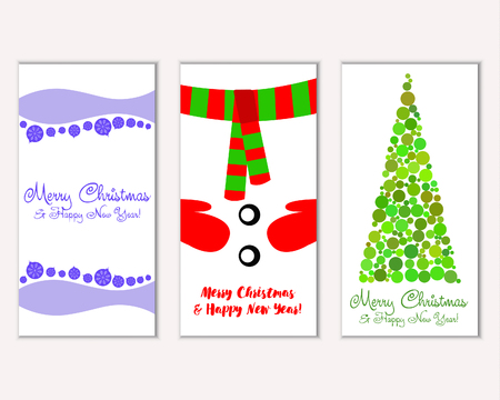 Merry Christmas and Happy New Year greeting cardsのイラスト素材