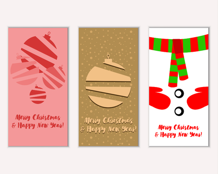 Vector illustration of winter holidays greeting cardsのイラスト素材