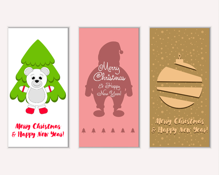 Vector illustration of winter holidays greeting cardsのイラスト素材