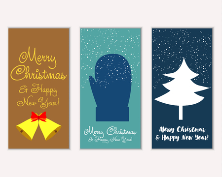Vector illustration of winter holidays greeting cardsのイラスト素材