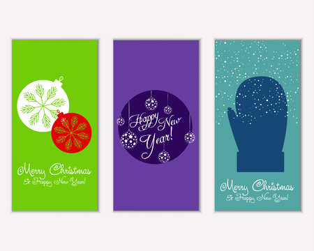 Merry Christmas and Happy New Year greeting cardsのイラスト素材