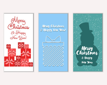 Merry Christmas and Happy New Year greeting cardsのイラスト素材