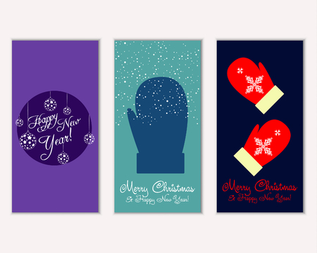 Merry Christmas and Happy New Year greeting cardsのイラスト素材