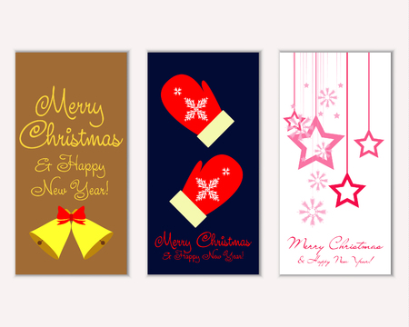 Vector illustration of winter holidays greeting cardsのイラスト素材