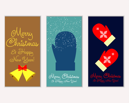 Vector illustration of winter holidays greeting cardsのイラスト素材