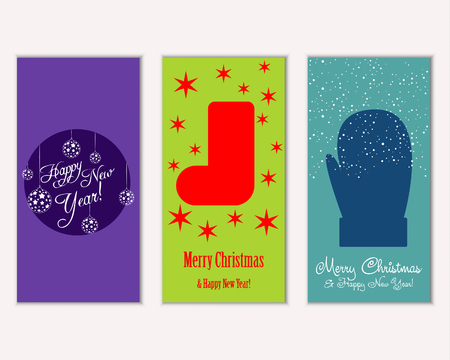 Vector illustration of winter holidays greeting cardsのイラスト素材