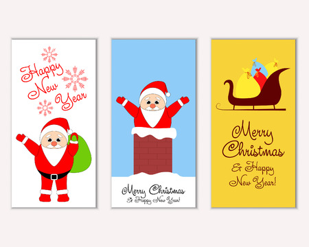 Vector illustration of winter holidays greeting cardsのイラスト素材