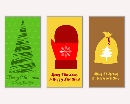 Vector illustration of winter holidays greeting cardsのイラスト素材