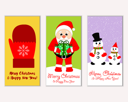 Vector illustration of winter holidays greeting cardsのイラスト素材