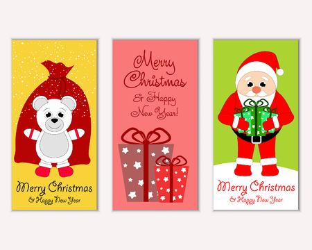 Vector illustration of winter holidays greeting cardsのイラスト素材