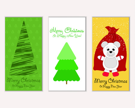 Merry Christmas and Happy New Year greeting cardsのイラスト素材